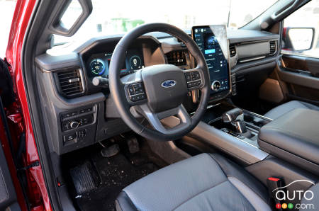 Interior of 2023 Ford F-150 Lightning Lariat